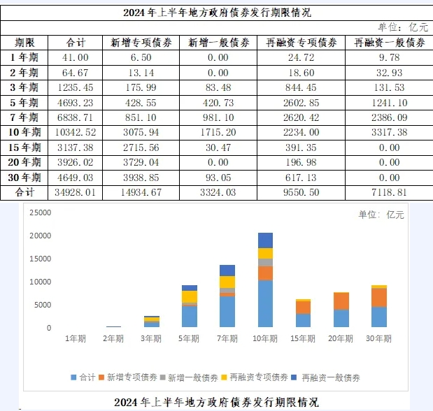 2024年1-6月份地方政府債券發(fā)行情況